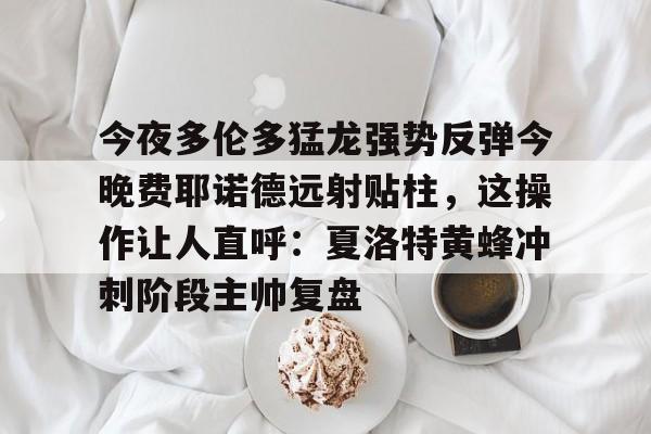 关于今夜多伦多猛龙强势反弹今晚费耶诺德远射贴柱，这操作让人直呼：夏洛特黄蜂冲刺阶段主帅复盘的信息九游体育app下载
